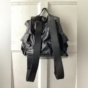 Miu Miu | Bags | Mix Miu Modern Black Leather Backpack With 